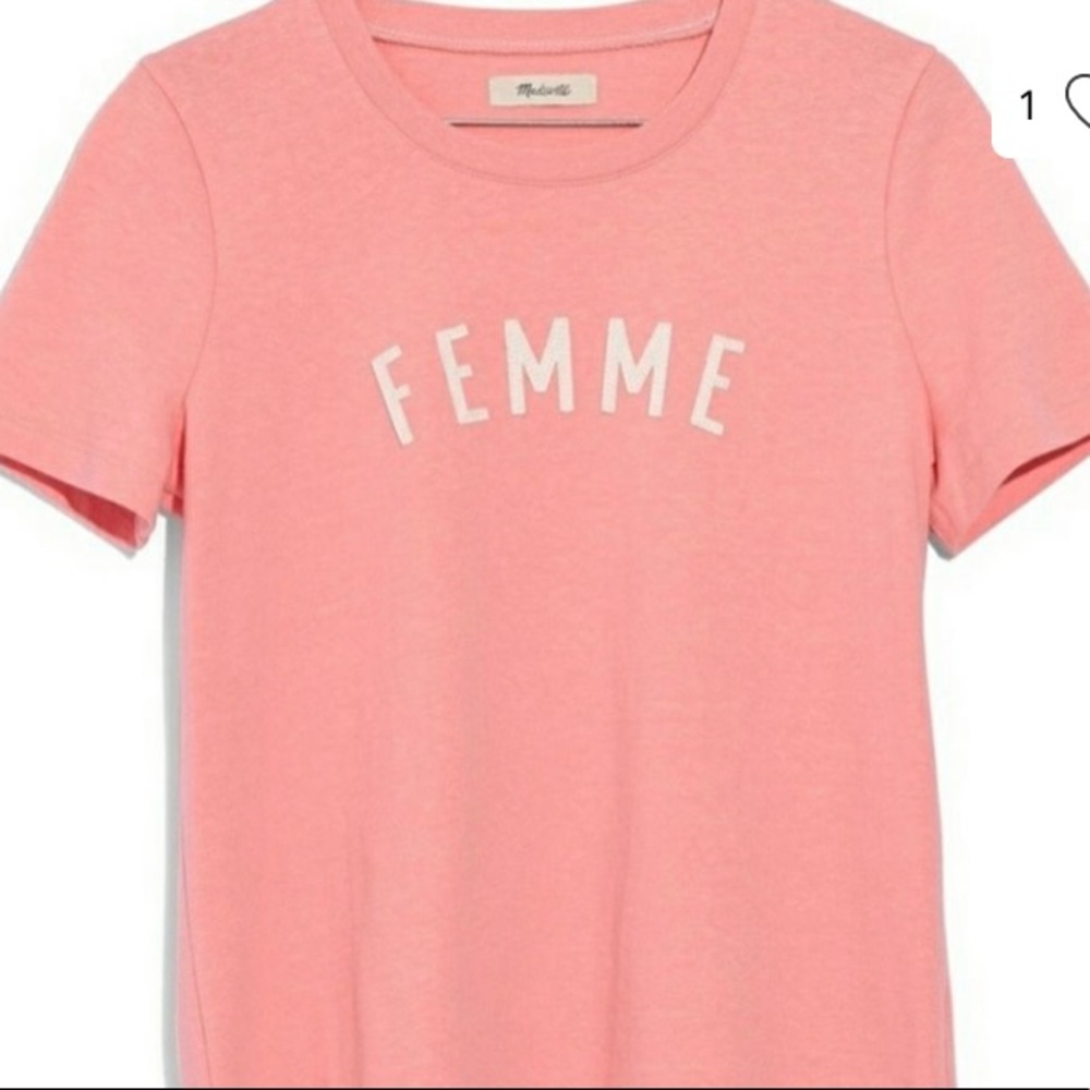 Madewell “FEMME” Boxy Light Pink Tee, Sz XL
